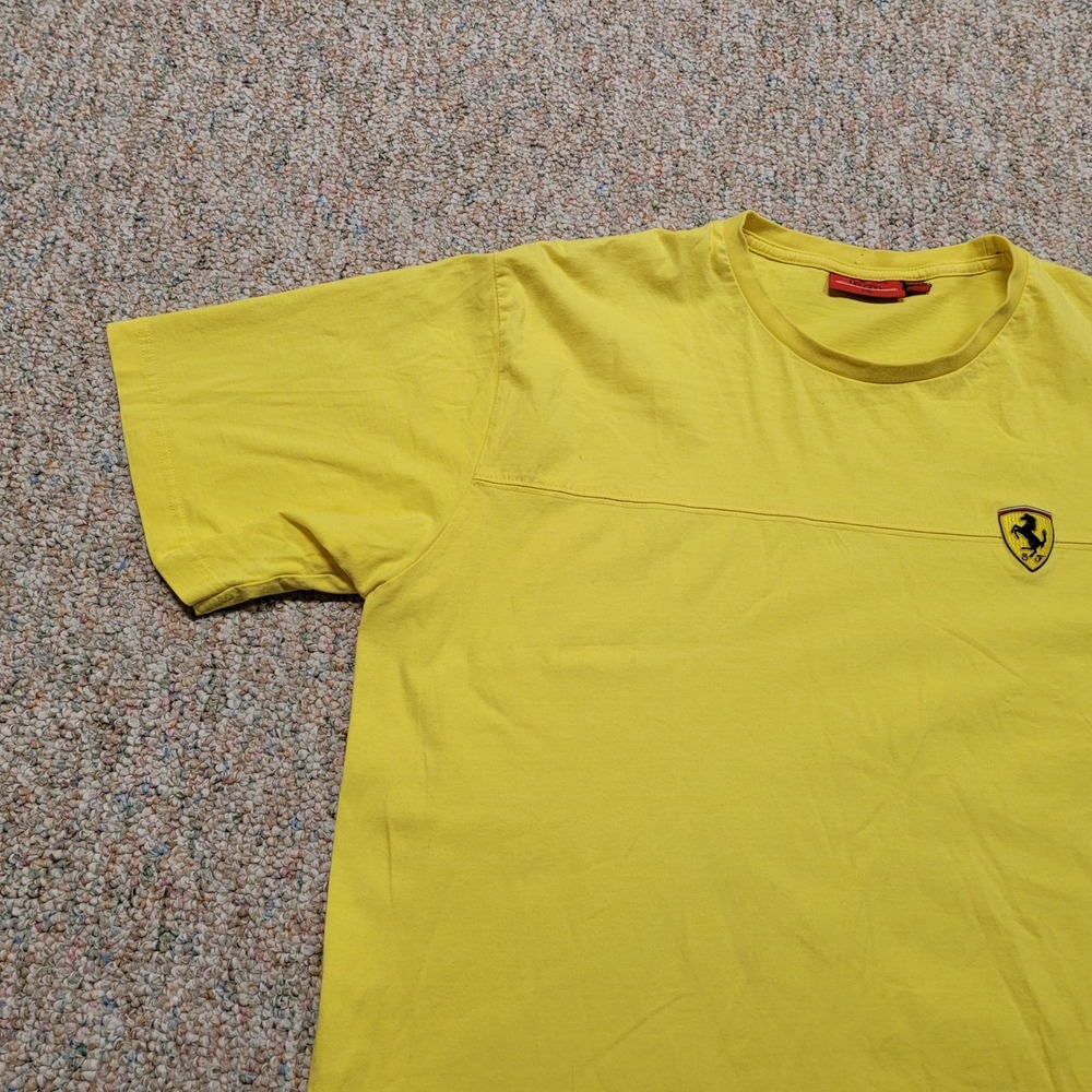 Ferrari Mens Yellow Short Sleeve Scuderia Shield Logo Racing T-Shirt XXL - Picture 5 of 16